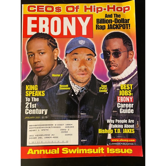 Ebony Magazine, January 2001, Swimsuit Issue, "CEO$ of Hip Hop," Cover Story - Picture 1 of 12